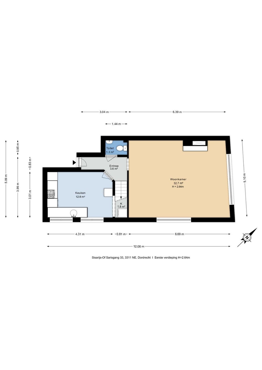 Appartement te huur: Sisarijs- of sarisgang 33, Dordrecht